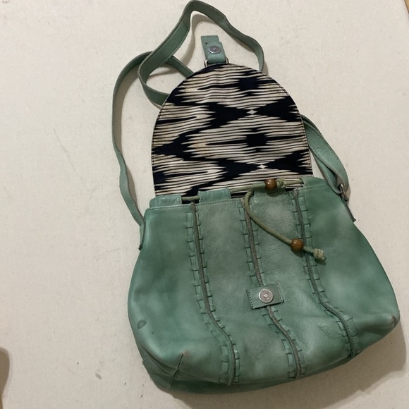 Latino Elegant Green Leather Shoulder Bag Bucket Bag women large boho Y2K office - Picture 5 of 11